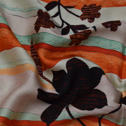 Multi Color Satin Silk Hydra Print Fabric