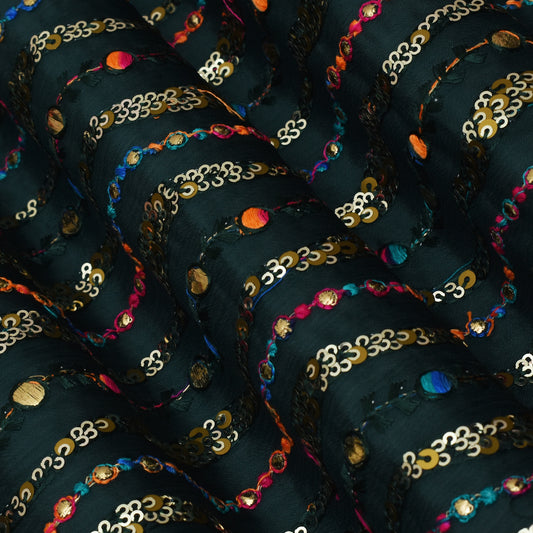Colored Chinon Chiffon Embroidery Fabric