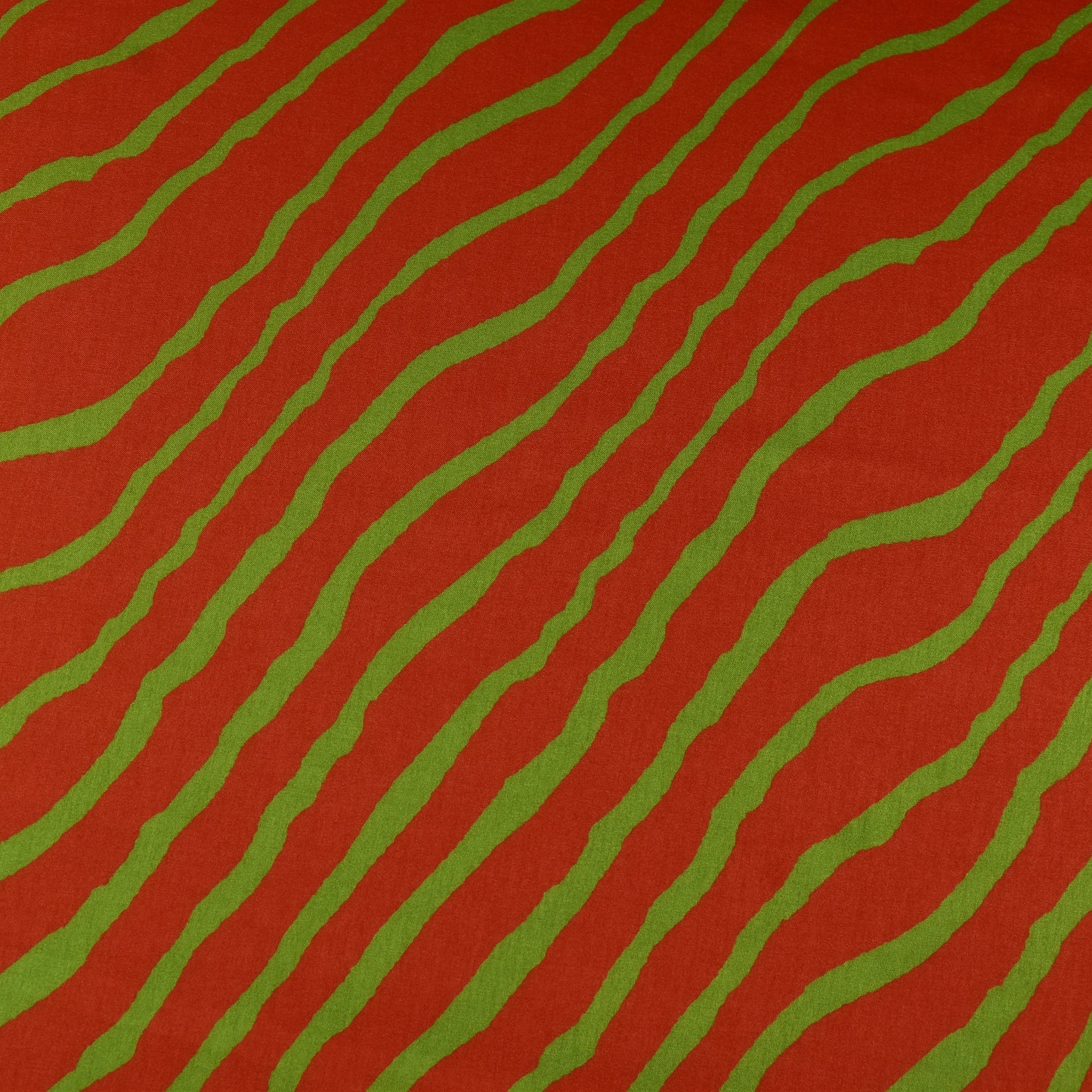 Orange Color Slub Tussar Print Fabric