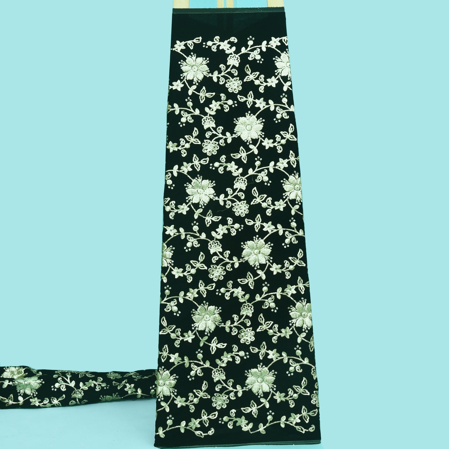 Velvet Sequins Embroidery Fabric