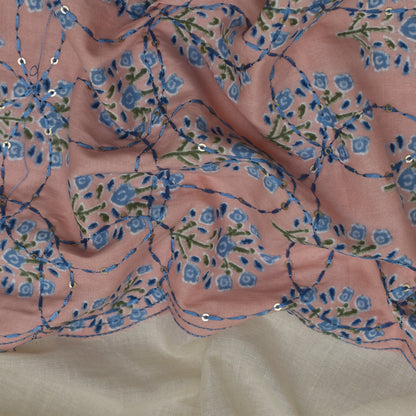 Off White Color Kora Cotton Plazo Fabric