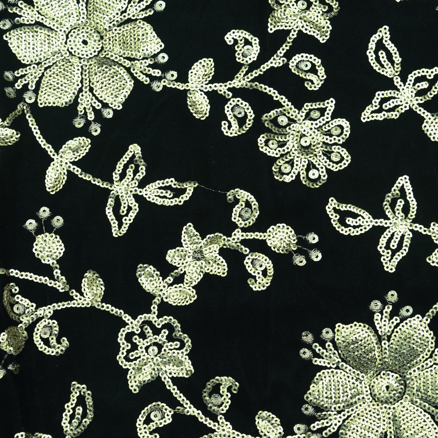 Velvet Sequins Embroidery Fabric