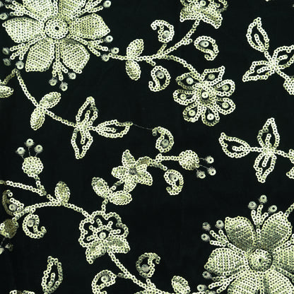 Velvet Sequins Embroidery Fabric