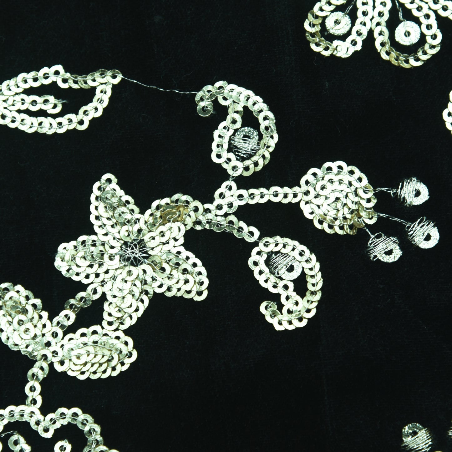 Velvet Sequins Embroidery Fabric