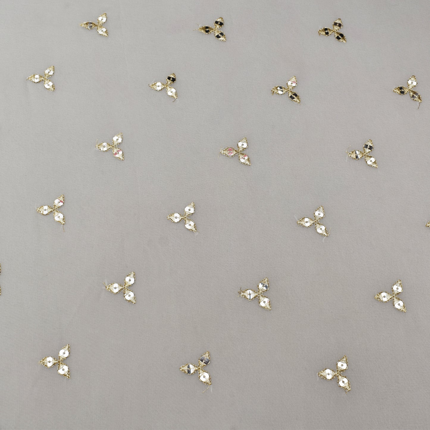 White Color Georgette Booti Fabric