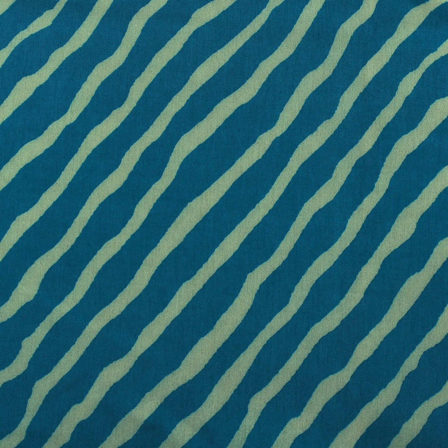 Blue Color Slub Tussar Print Fabric