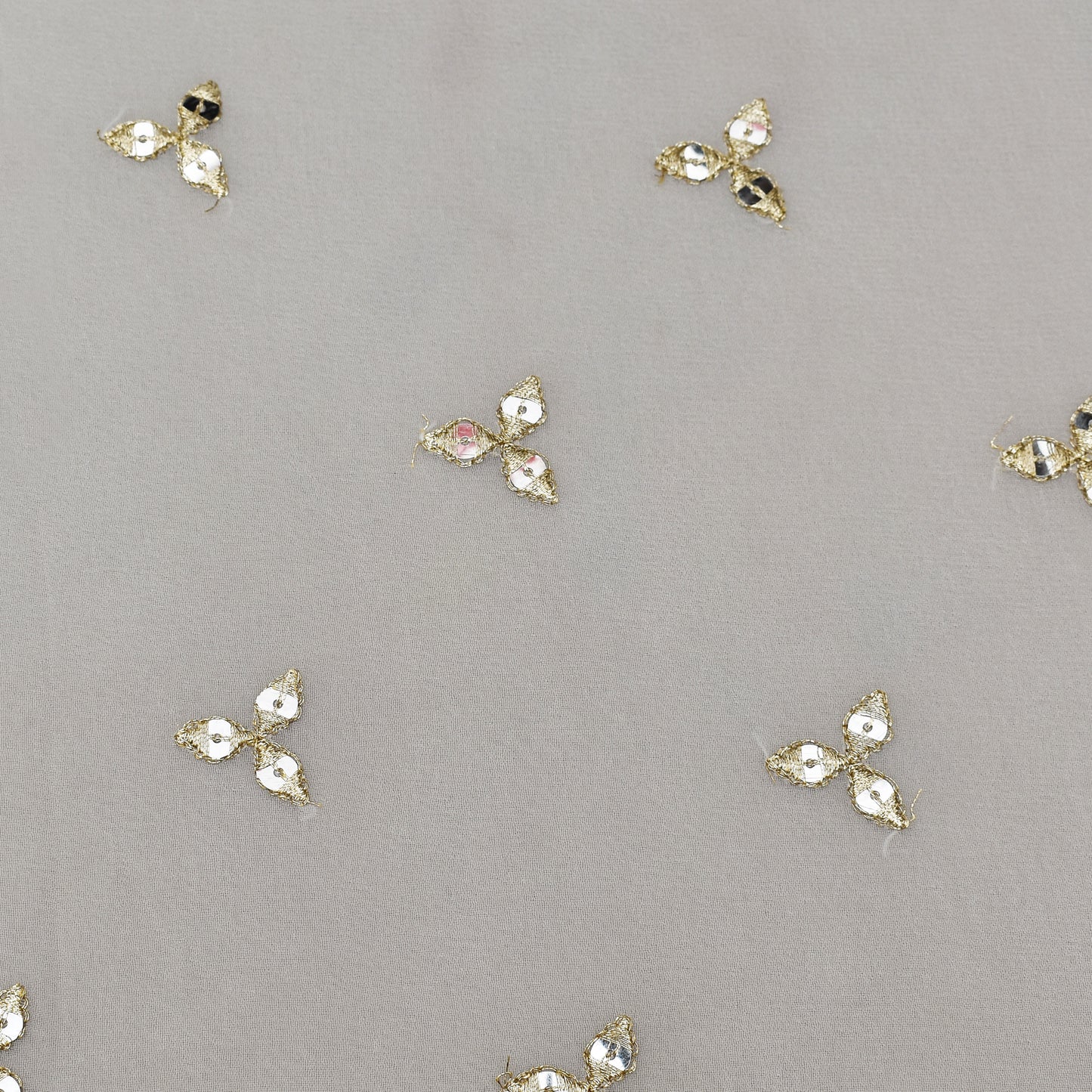 White Color Georgette Booti Fabric