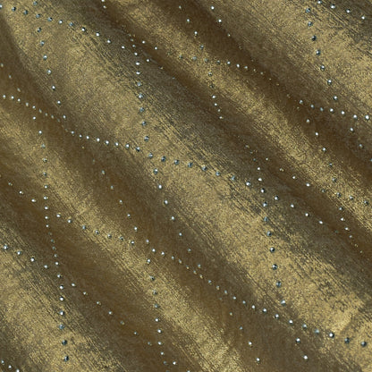 Golden  Color Georgette Foil Mukaish Fabric
