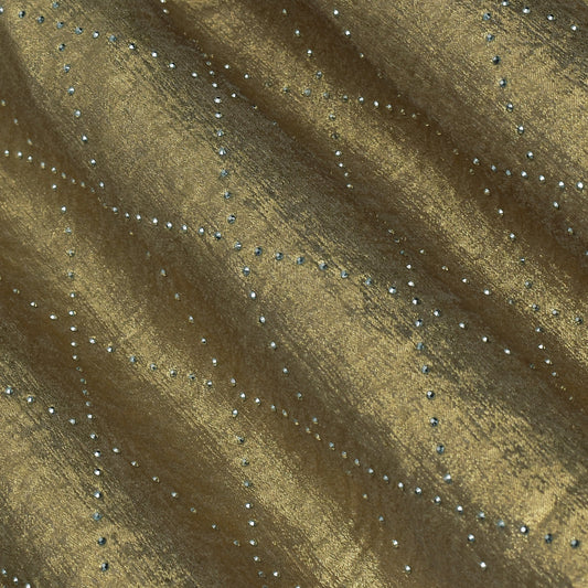 Golden  Color Georgette Foil Mukaish Fabric