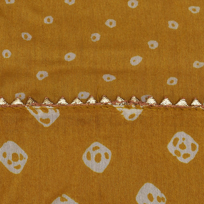 Mustard Color Chanderi Print Fabric