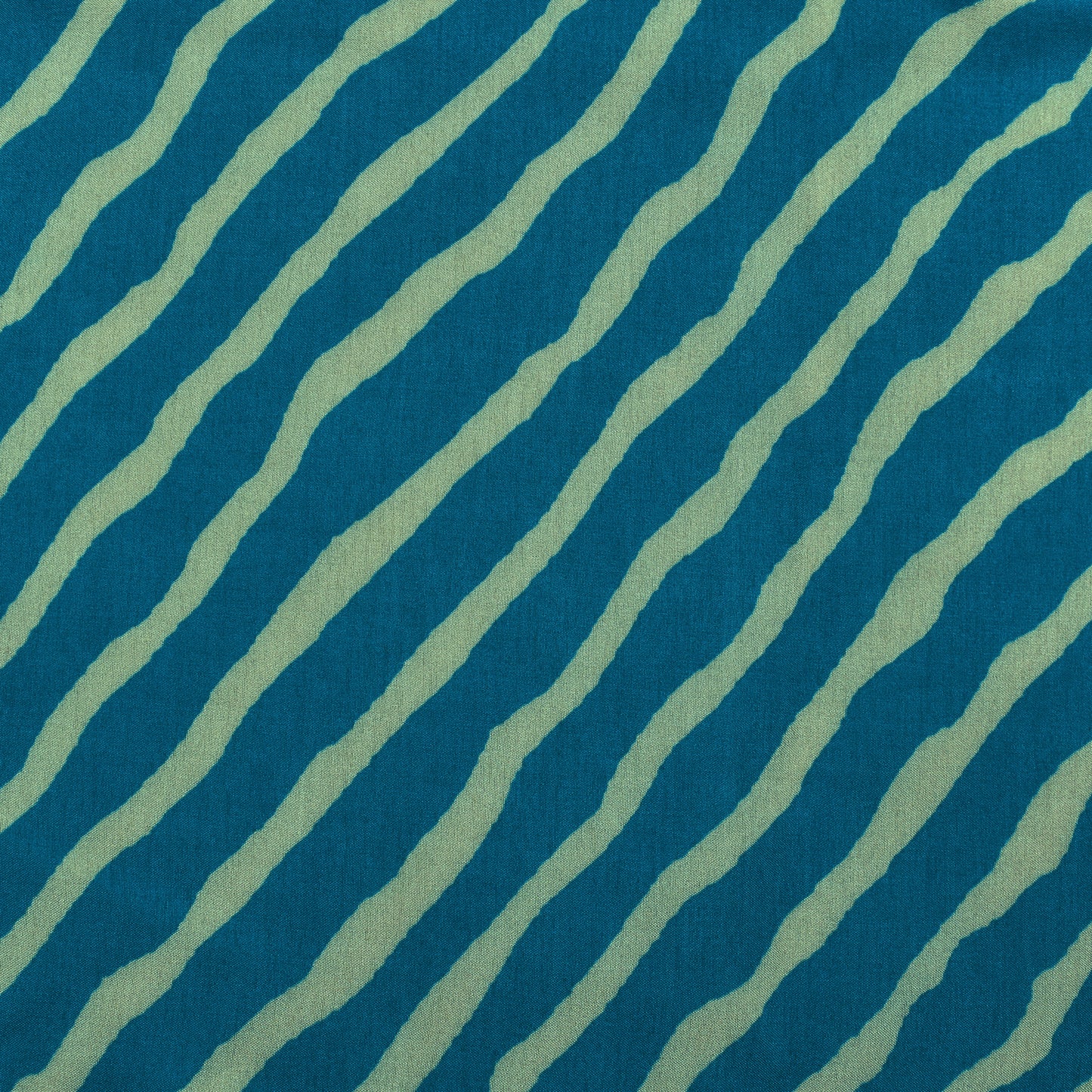 Blue Color Slub Tussar Print Fabric