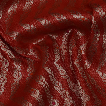 Rust Color Silk Brocade Fabric