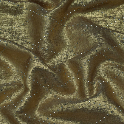 Golden  Color Georgette Foil Mukaish Fabric