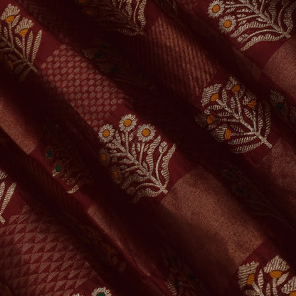 Maroon Color Brocade Fabric