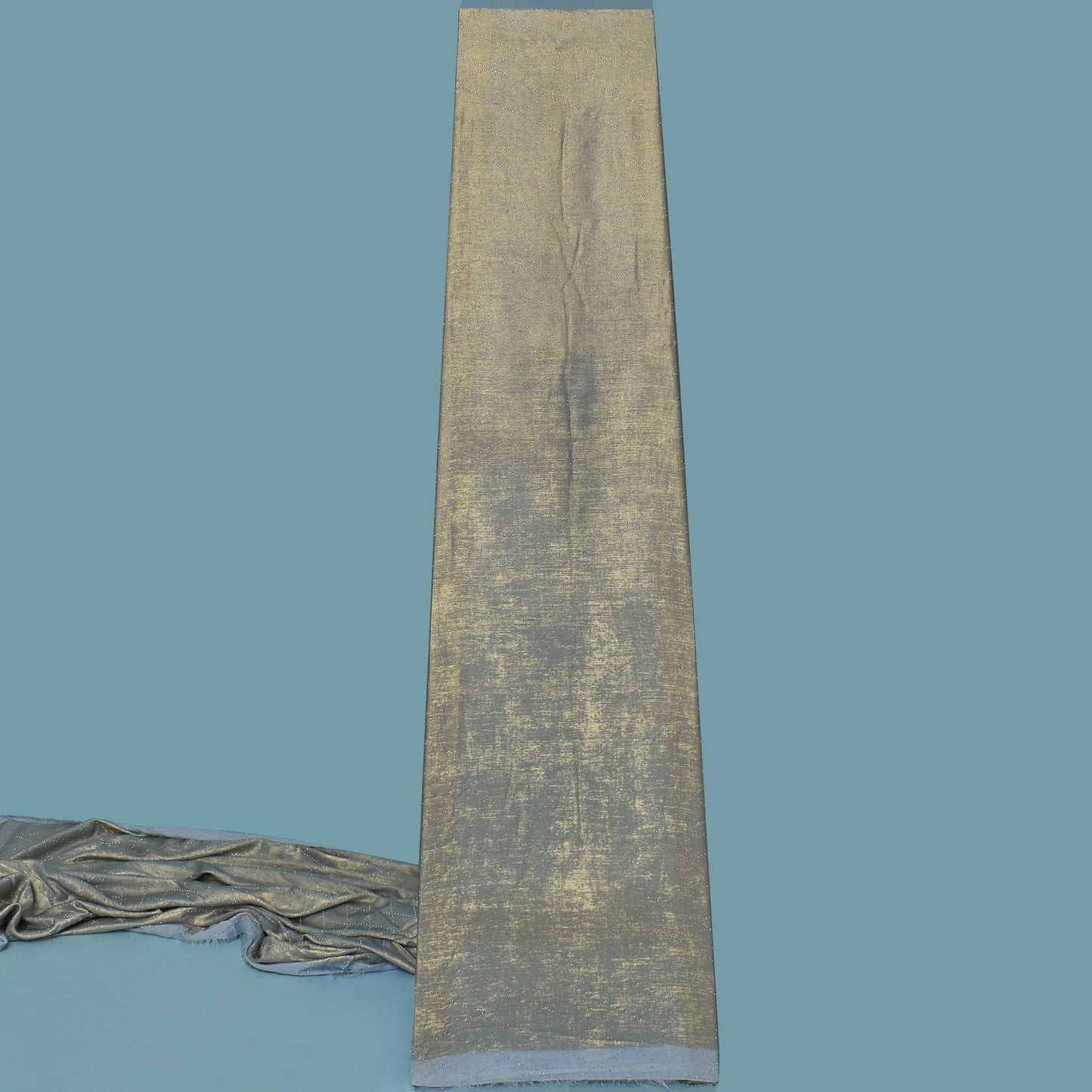 Grey Color Georgette Foil Mukaish Fabric