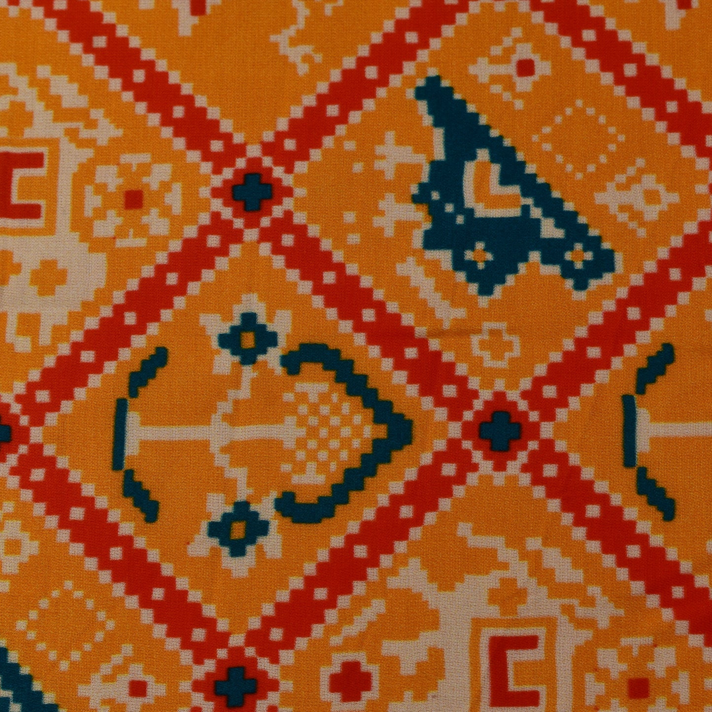 Multi Color Modal Satin Print Fabric