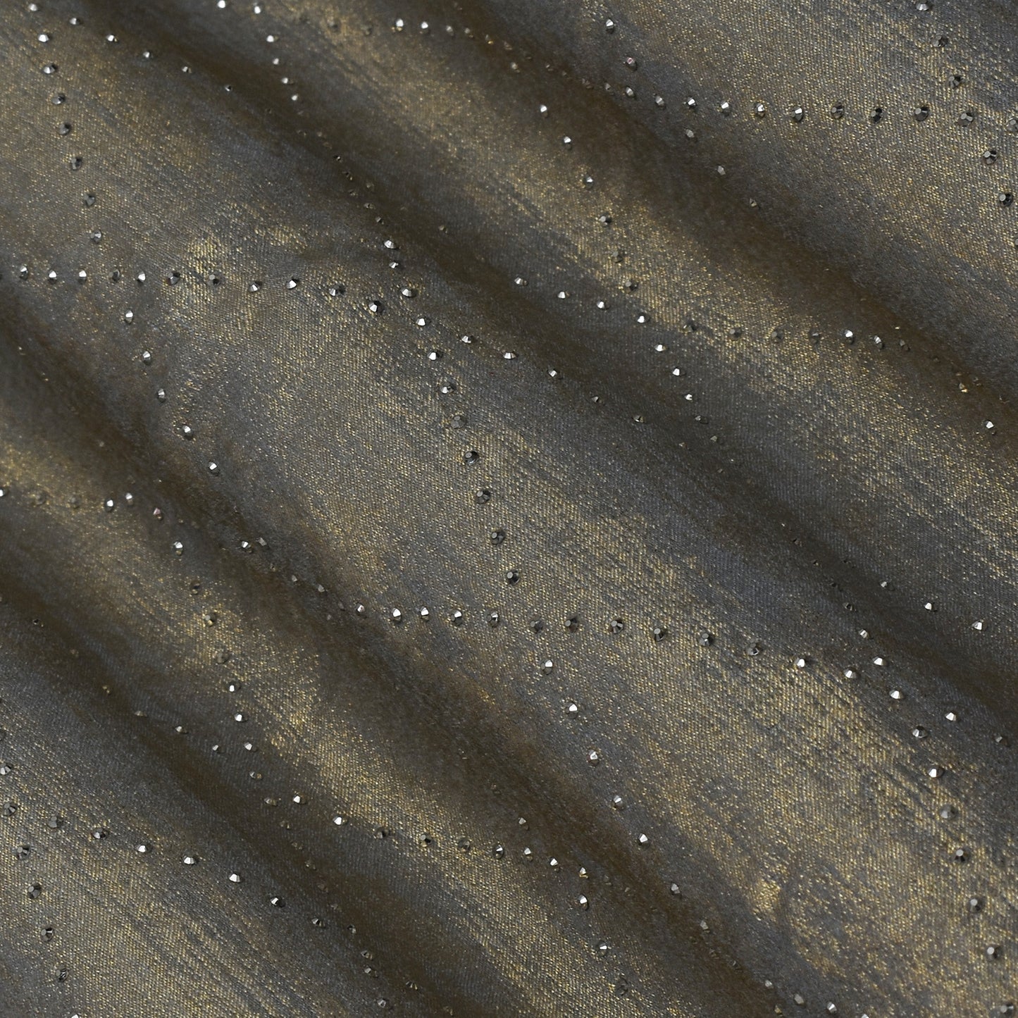 Grey Color Georgette Foil Mukaish Fabric