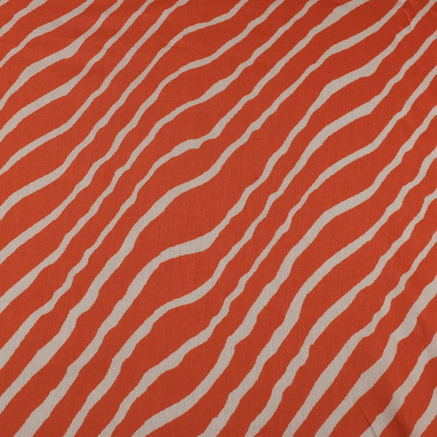 Peach Color Slub Tussar Print Fabric