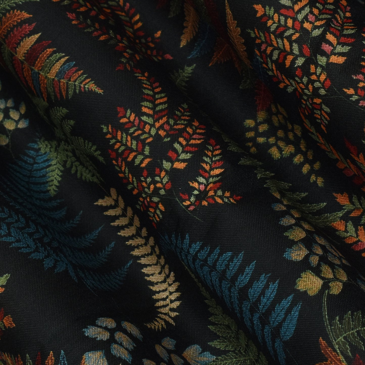 Multi Color Slub Tussar Print Fabric