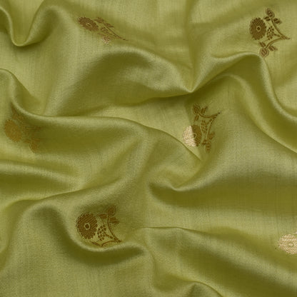 Olive Green Color Munga Brocade Fabric