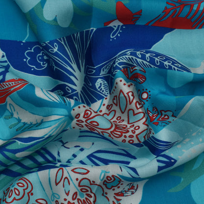 Multi Color Modal Satin Print Fabric