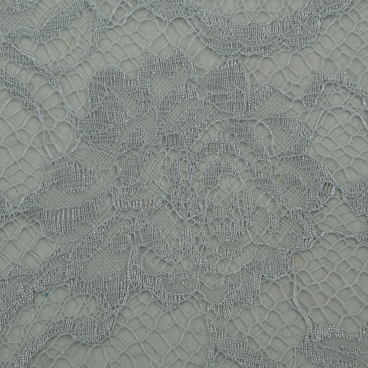 Grey Color Chantilly Lace Fabric