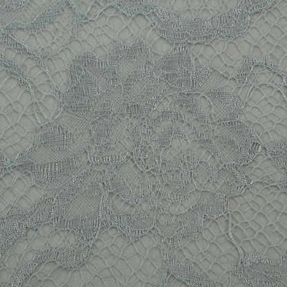 Grey Color Chantilly Lace Fabric