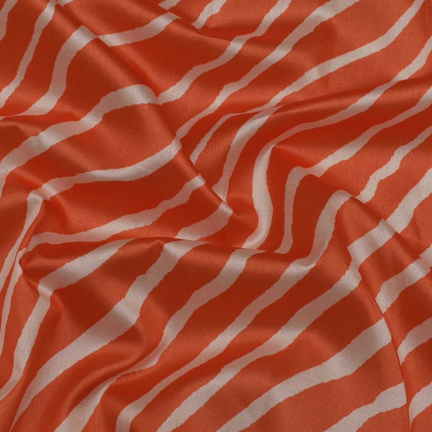 Peach Color Slub Tussar Print Fabric