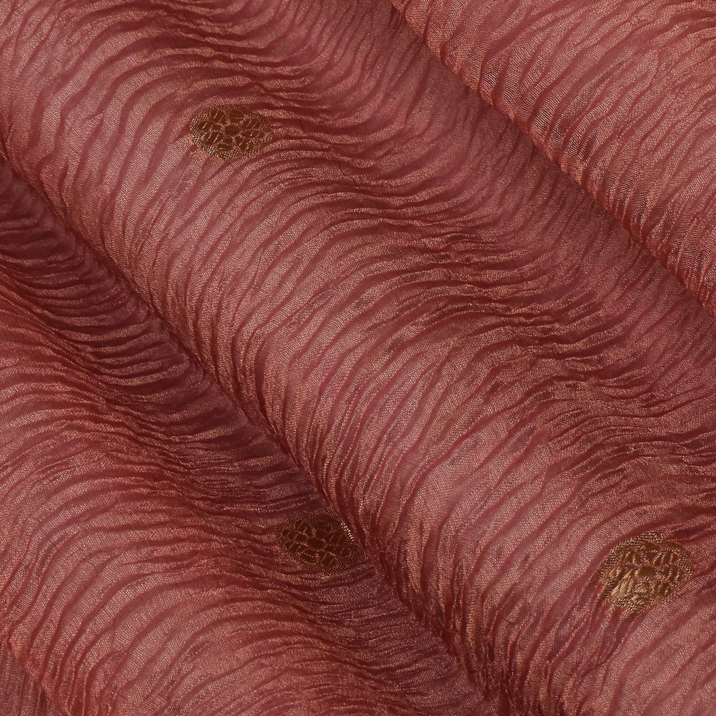 Copper Rust Color Crush Tissue Booti Fabric