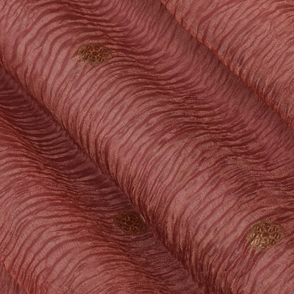 Copper Rust Color Crush Tissue Booti Fabric