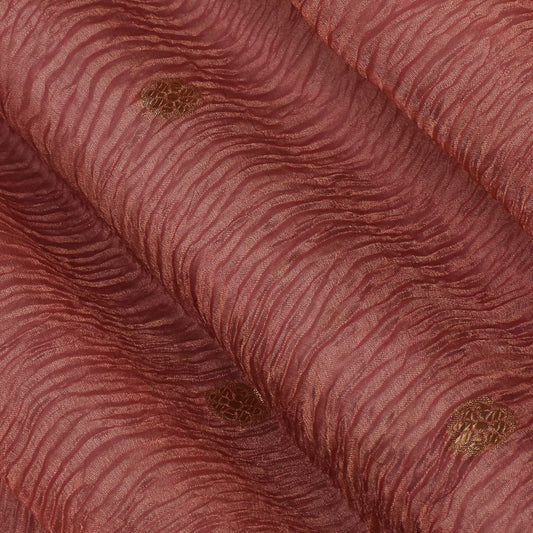 Copper Rust Color Crush Tissue Booti Fabric