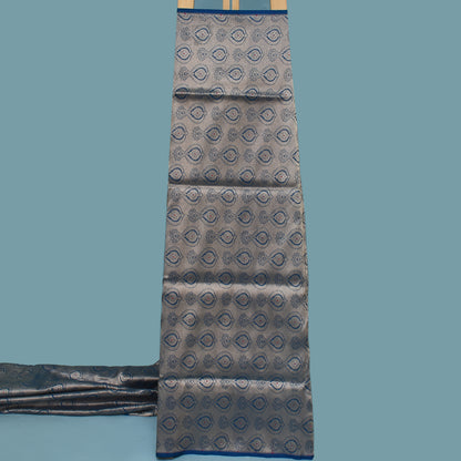 Teal Blue Color Brocade Fabric