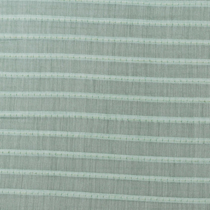 Sea Green Color Chanderi Stripe Embroidery Fabric