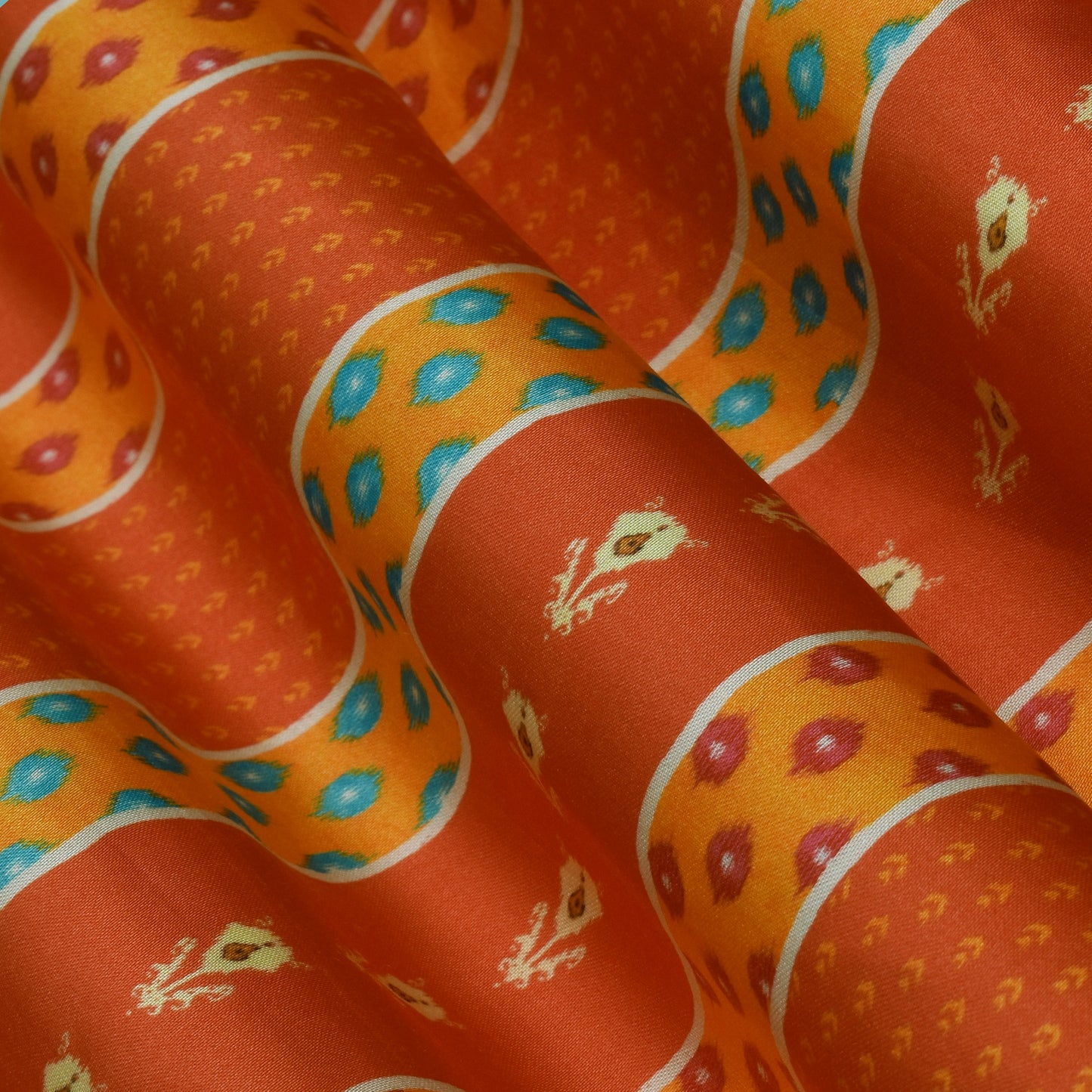 Multi Color Modal Satin Print Fabric