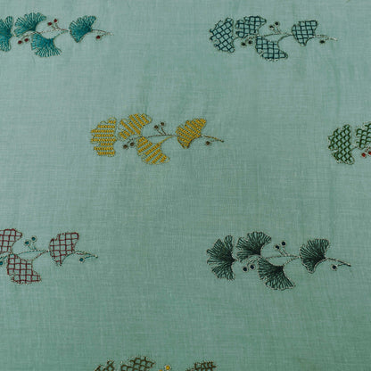 Sea Green Cotton Embroidery Fabric