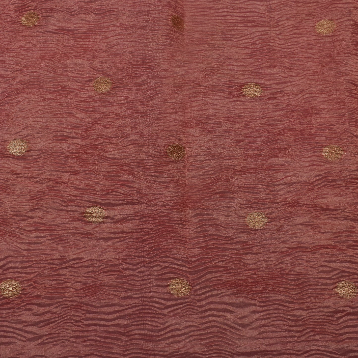 Copper Rust Color Crush Tissue Booti Fabric