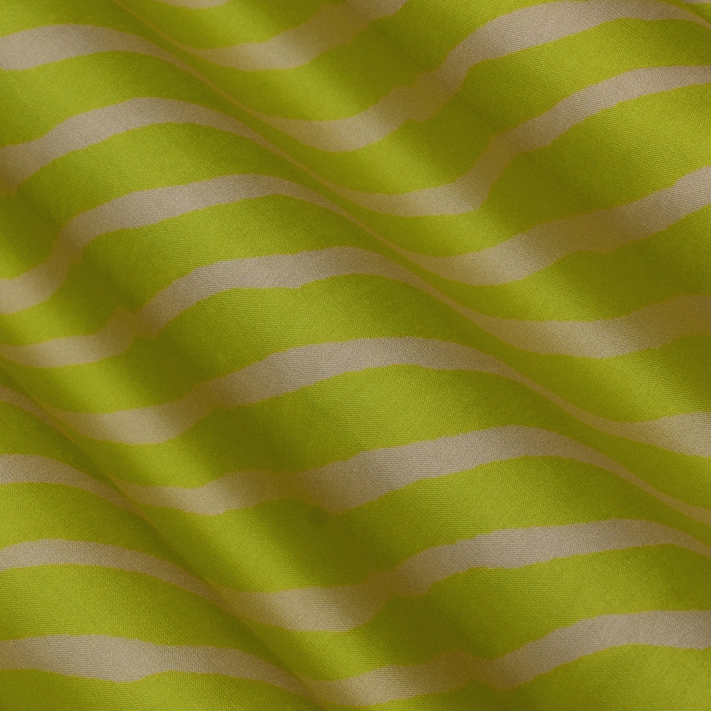 Lemon Color Slub Tussar Print Fabric