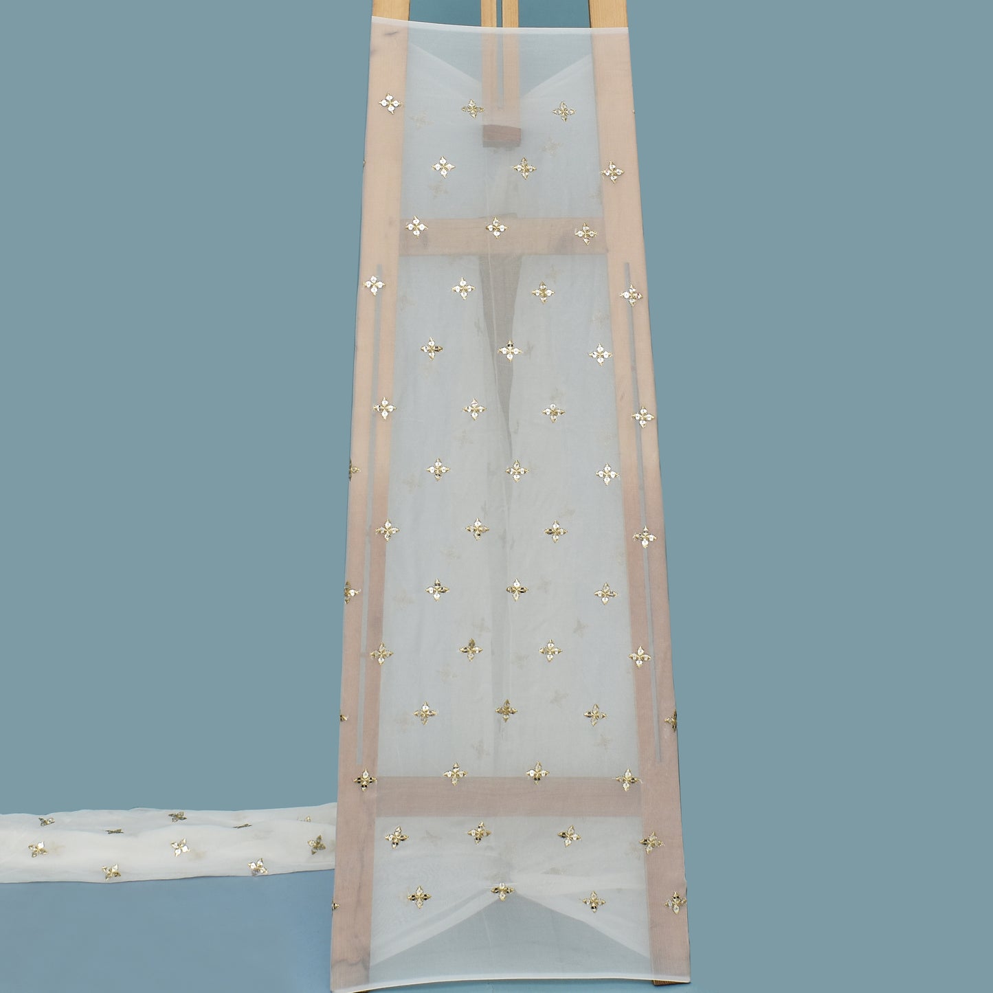 White Color Georgette Booti Fabric