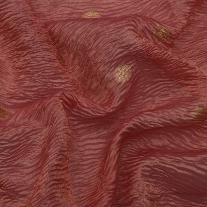 Copper Rust Color Crush Tissue Booti Fabric
