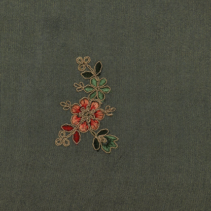 Mint Green Color Tissue Booti Embroidery Fabric