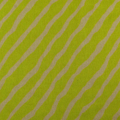 Lemon Color Slub Tussar Print Fabric