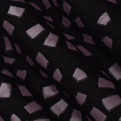 Black Color Organic Cotton Embroidery Fabric