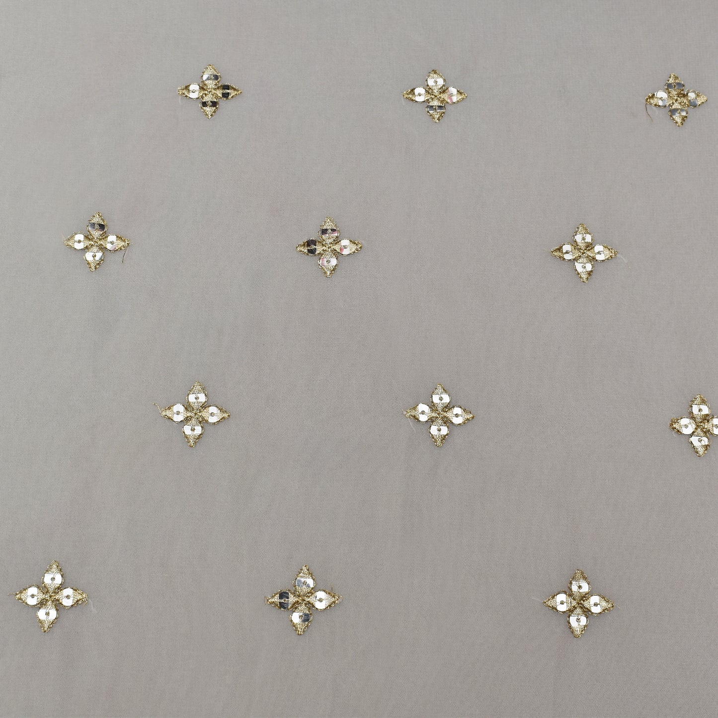 White Color Georgette Booti Fabric