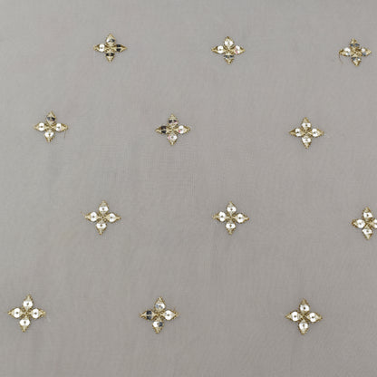 White Color Georgette Booti Fabric