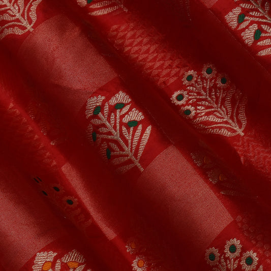 Red Color Brocade Fabric