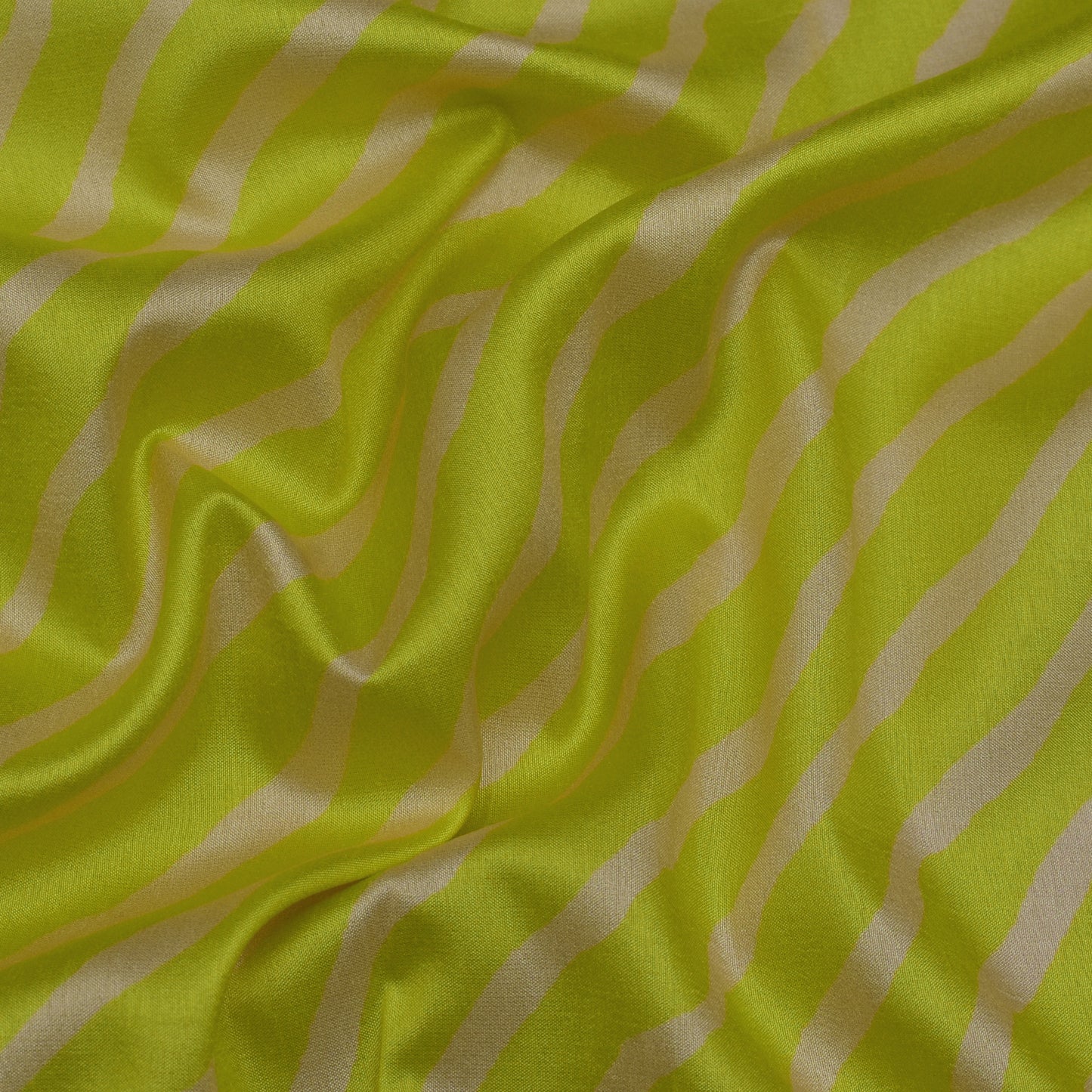 Lemon Color Slub Tussar Print Fabric