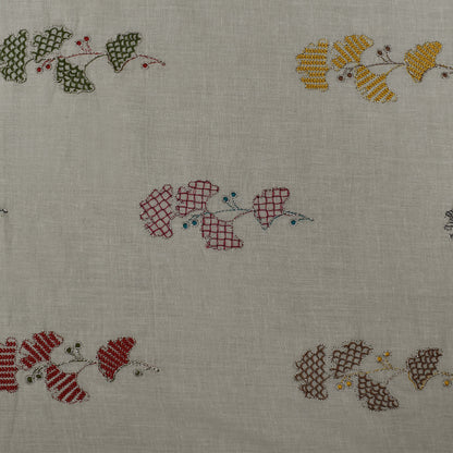 Cream Color Cotton Embroidery Fabric