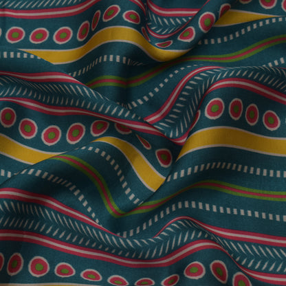 Multi Color Satin Silk Hydra Print Fabric