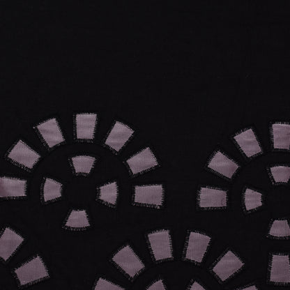 Black Color Organic Cotton Embroidery Fabric