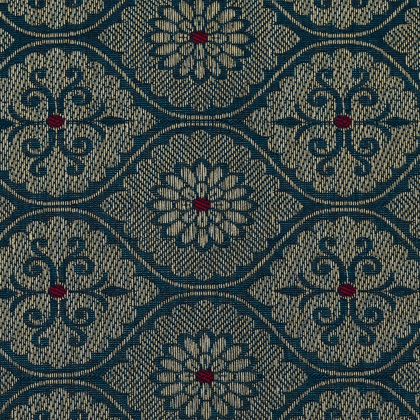 Pea Cock Blue Color Katan Meena Brocade Fabric